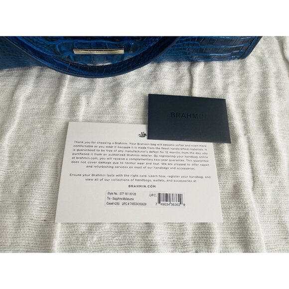 NWT Brahmin Melbourne Collection Tia Tote Bag - Sapphire - Picture 8 of 9